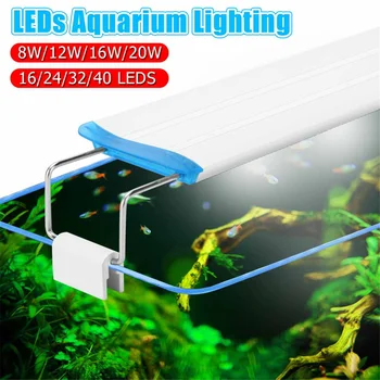 

8/12/16/20W LED Super Slim LEDs Aquarium Lighting Aquatic Plant Light 18-748CM Extensible Waterproof Clip on Lamp For Fish Tank