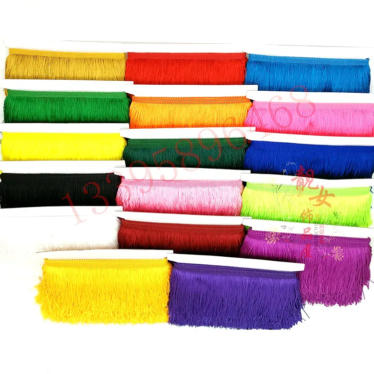 10 metri con frange latine in pizzo, abito latino fai da te, accessori per abiti da palcoscenico, nappe decorative per tende in pizzo, larghezza 9 cm - immagine 5