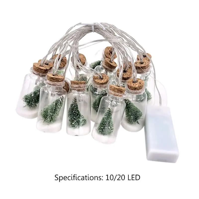 HNGCHOIGE Mini Christmas Tree String Light Glass Bottle Pedan for Christmas New Year