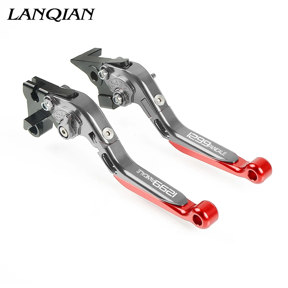 Motorcycle Accessories CNC Adjustable Brake Clutch Levers With LOGO For DUCATI 1299 Panigale