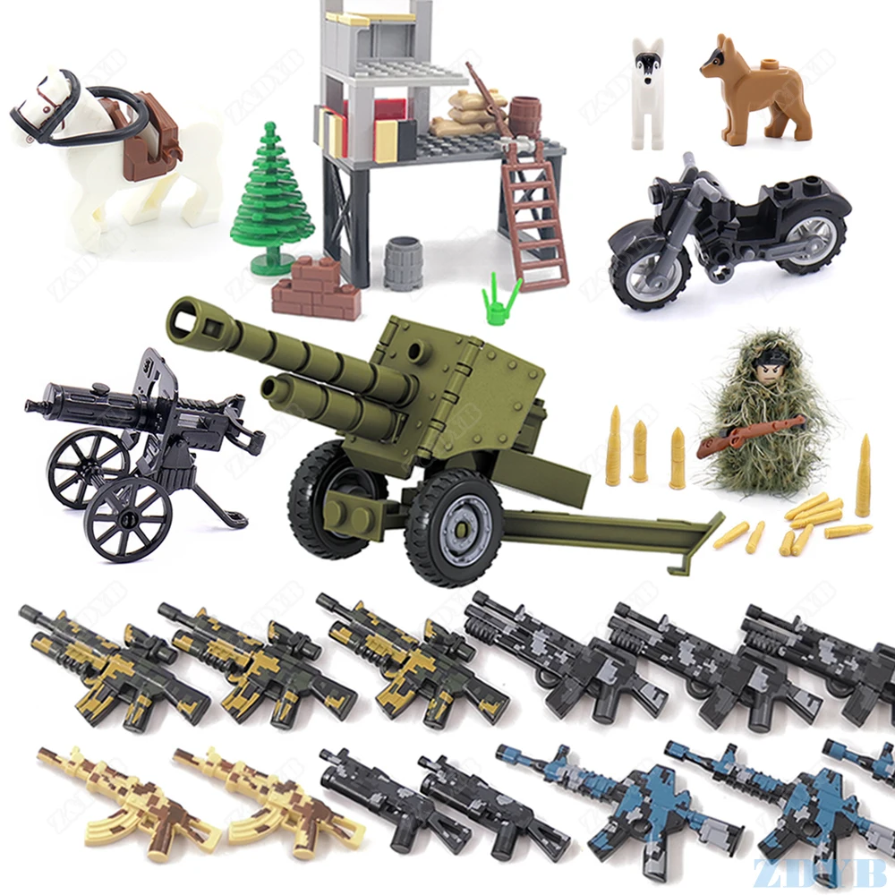 DIY военный оружейный пистолет WW2 MOC аксессуары часть мини солдатская база фигурка