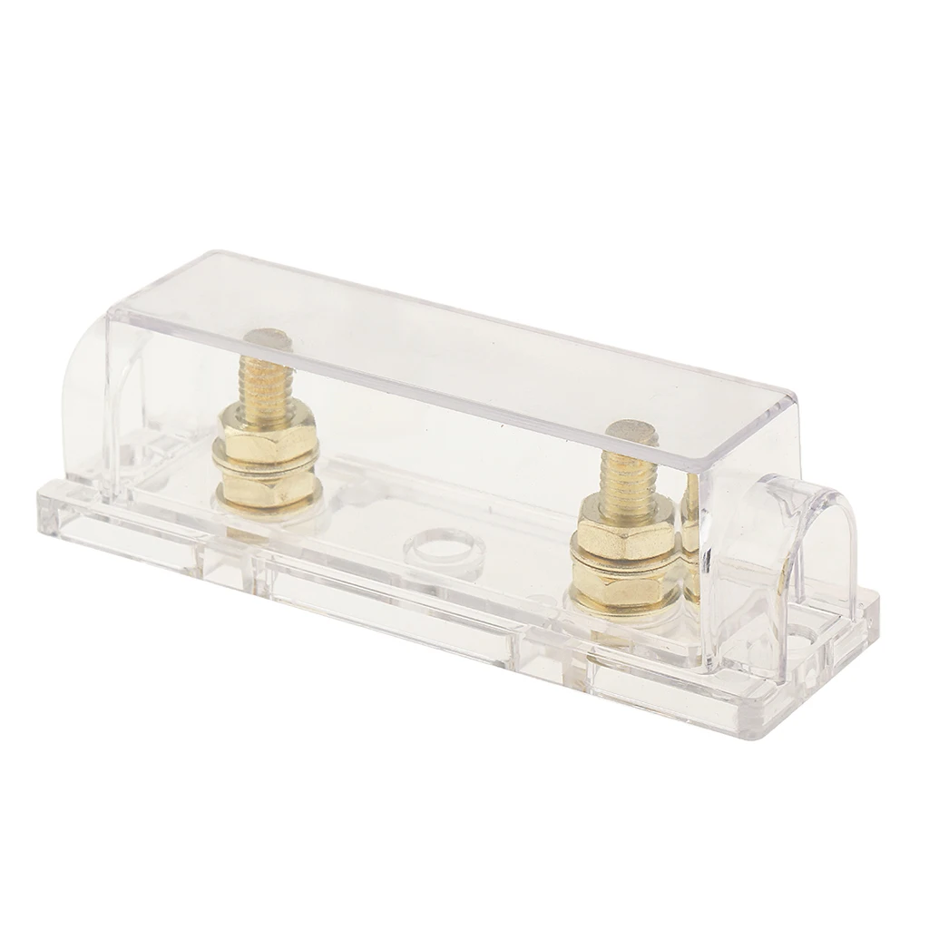 ANL Fuseholder Fuse Holder 0 2 4 Gauge Car Audio Gold Inline Clear Box