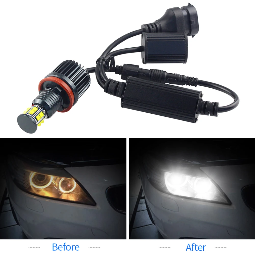 Farol de Led Olhos de Anjo 6500k para Bmw Automotivo Halo Anel Lâmpada E92 E93 E63 Lâmpadas E70 Acessórios Automotivos Interior h8 120w 5 Lâmpadas do farol do carro (LED)