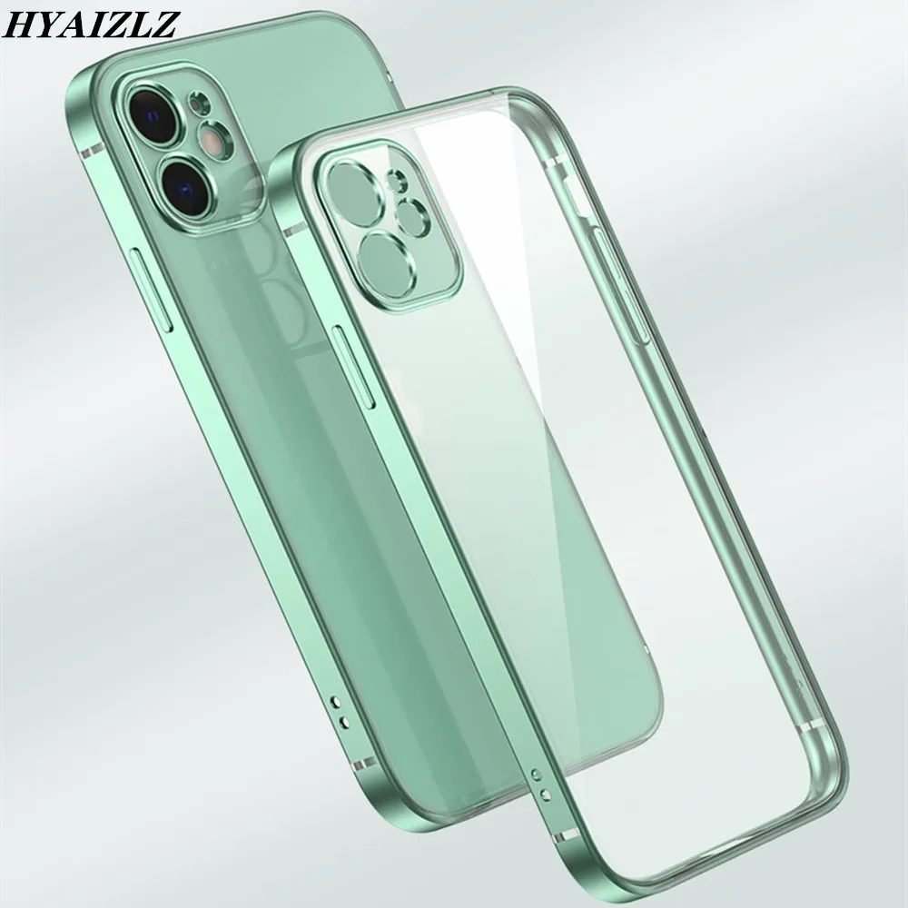 

Rubik's Cube Transparent Case for iPhone 12 11 Pro Max XR SE 2020 XS 6 7 8 Plus Straight Cover Plating Soft TPU Shockproof Funda