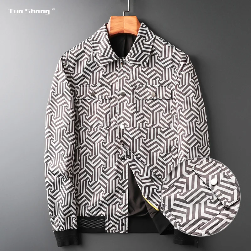 

2019 Casual Zipper Striped Jackets Mens Brand High Grade Lapel Neck Full Streetwear Sweatshirt Men Jacket Chamarras Para Hombre
