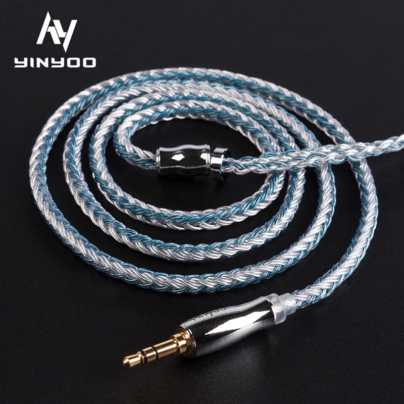 Yinyoo 16 сердечник высокой чистоты посеребренный кабель 2,5/3,5/4,4 мм с MMCX/2PIN/QDC TFZ для KZZS10 Pro AS10 AS16 ZSN PRO C12 TRN