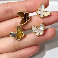 925 пробы Серебряные Элегантные серьги-бабочки с кристаллами, модные ослепительные серьги с микро фианитами и цирконием, серьги в виде животных, темпераментные ювелирные изделия