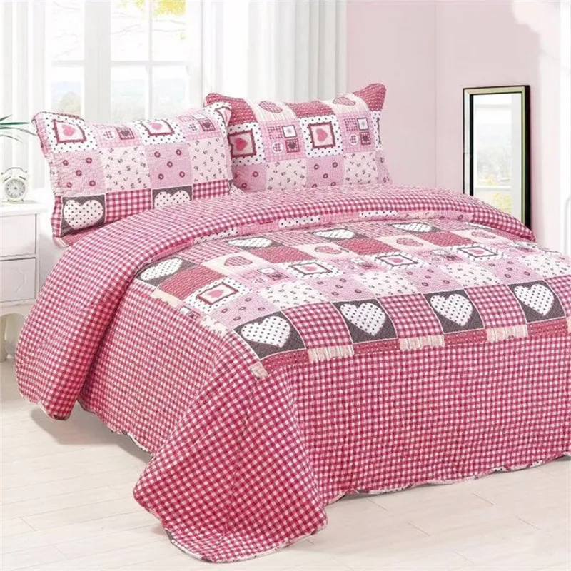  Colcha 100% algodón de 3 piezas exótica boho acolchado patchwork  colcha king size coverlet mantas tiro nacional viento rayas juego de ropa  de cama con funda de almohada decorativa, rojo 90.6