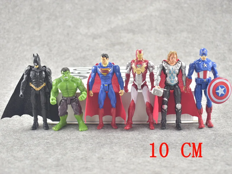 Фигурка Marvel, игрушка Мстителей, Мини фигурки, детские игрушки, Человек-паук, Бэтмен, Железный человек, Халк, Супермен, Капитан Marvel