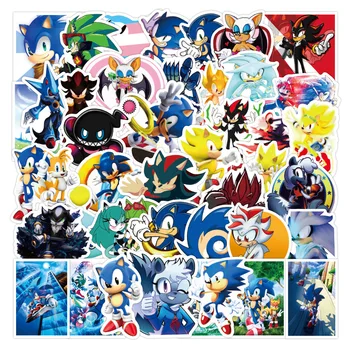 

50pcs Anime Hedgehog Sonic Anime Sonic Game Sticker Cartoon Sticker DIY Computer Skateboard Luggage Helmet Toy Sticker