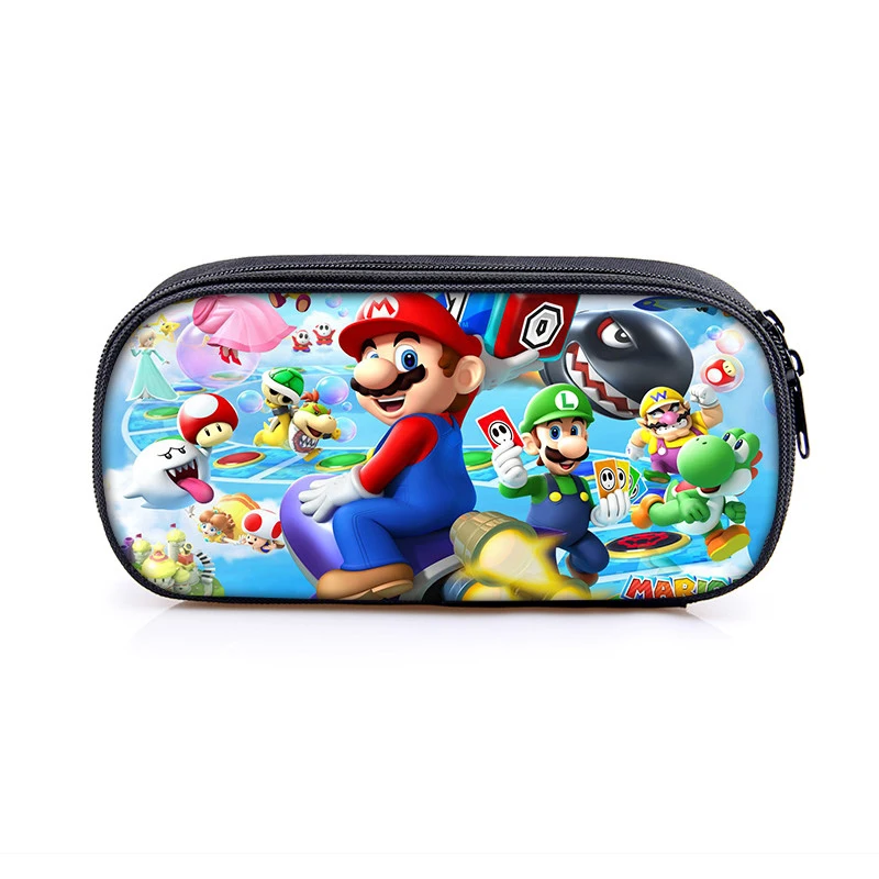 Пенал Super Mario, коробка для макияжа, школьные сумки для девочек-подростков, аниме, Соник, детский пенал на молнии, канцелярские принадлежности