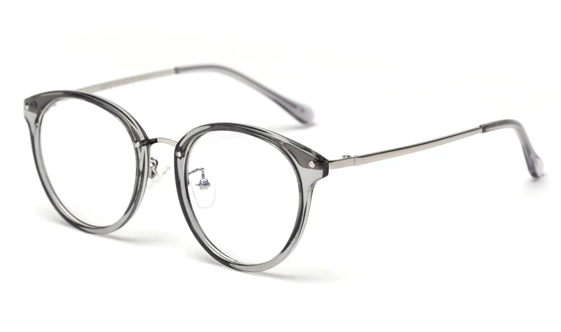 light grey frame Peekaboo женские прозрачные очки tr90 полуметаллический корейский стиль мужские прозрачные оптические очки круглые мужские аксессуары - Цвет оправы: light grey frame