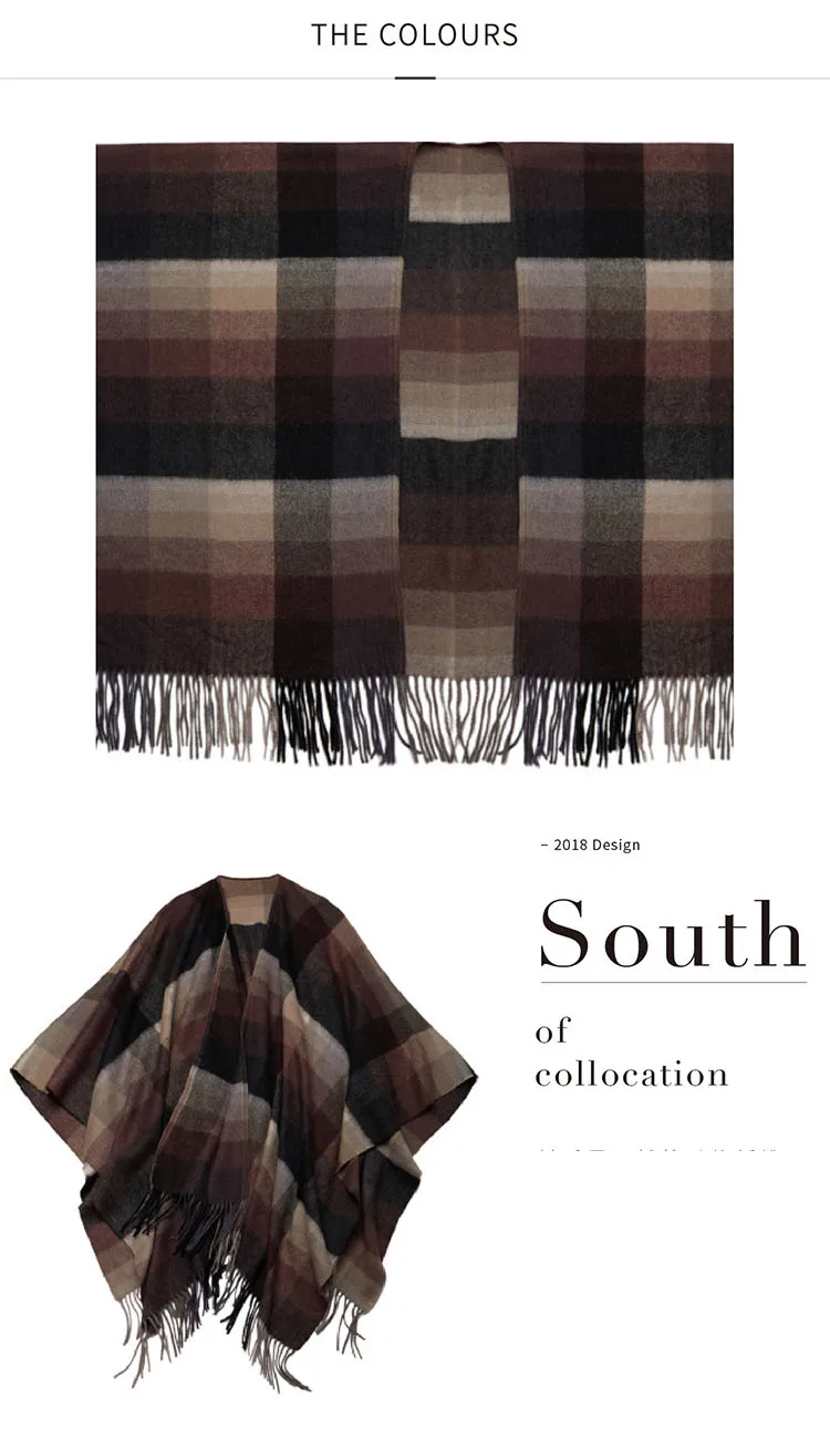 CAVME Pure Wool Pashmina Scarf Stole Plaid Shawl with Tassels for Women Ladies Large Scarf 130*170cm CUSTOM LETTERS