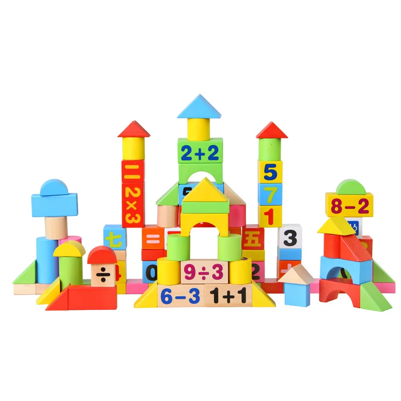 

One Child Bucket 100 Tablets with Numbers Preschool Building Blocks