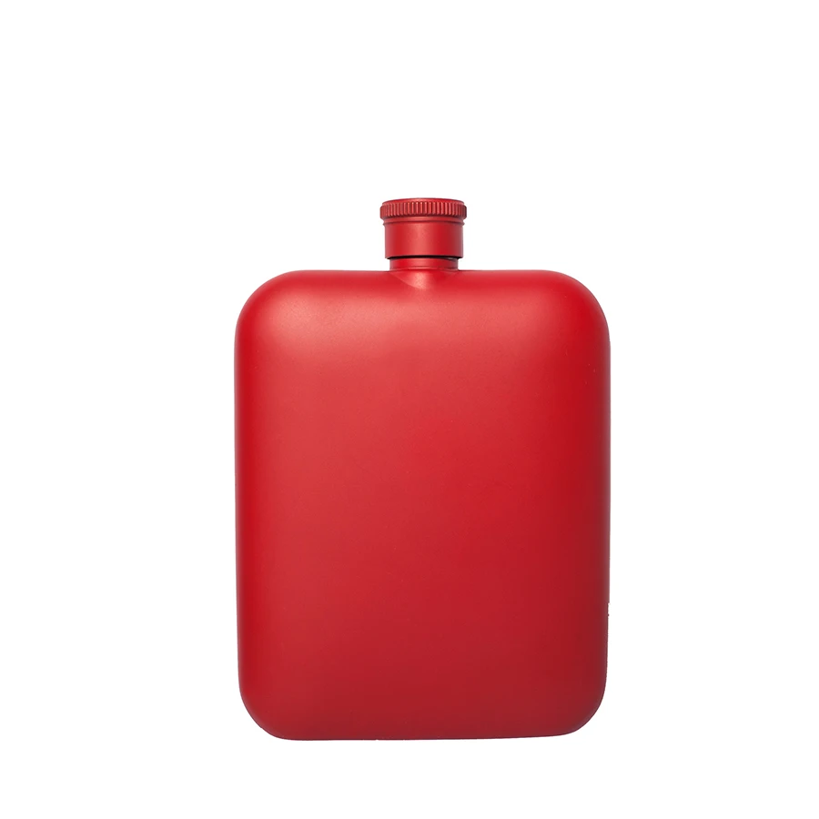 Red XYKIT Pocket 6OZ Hip Flask with Free Funnel Stainless Steel Leak Proof Flasks of Alcohol Whiskey Gift for Men - Color: Red