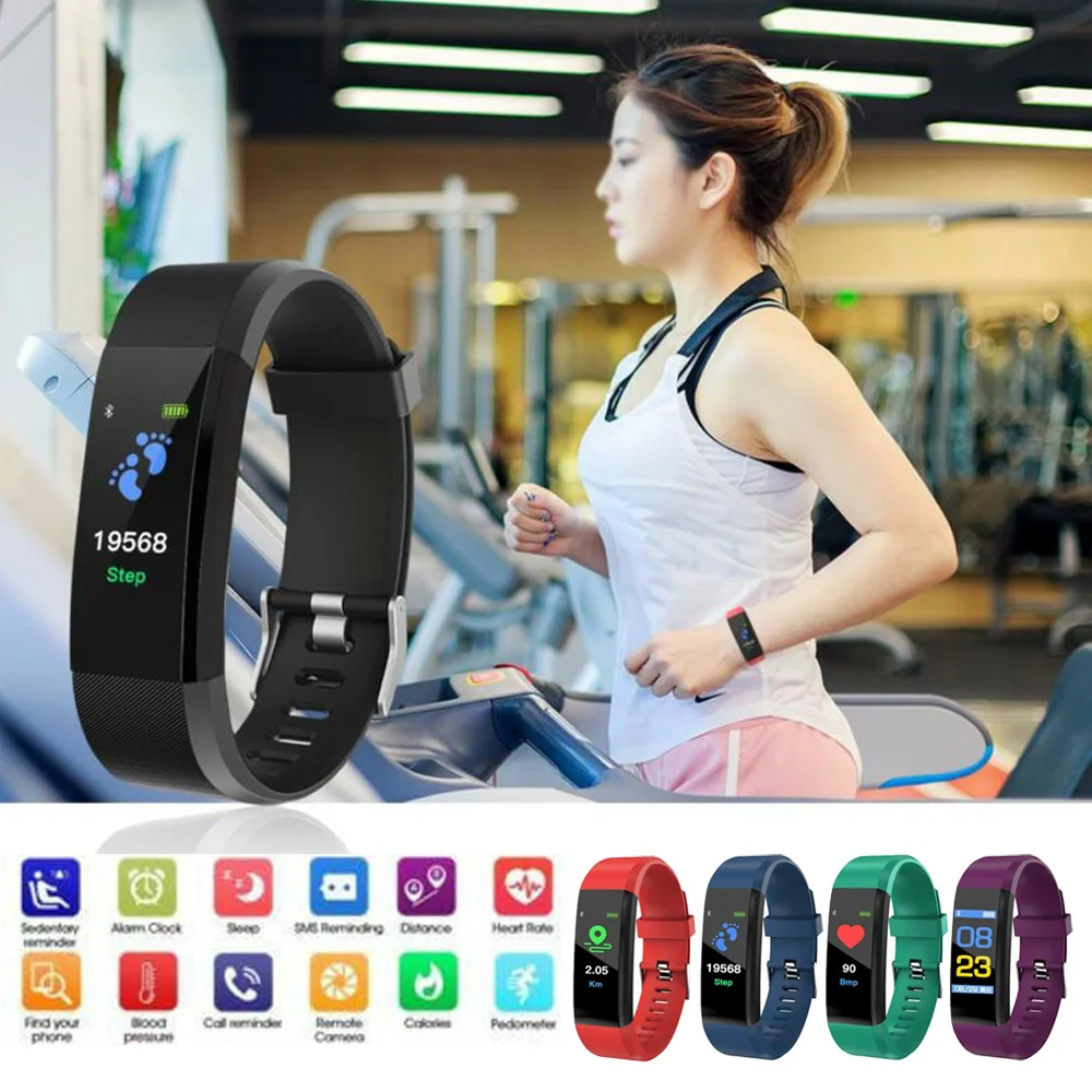 Bluetooth Смарт-браслет, браслет, спортивные часы, пульсометр, кровяное давление, фитнес-монитор, водонепроницаемый