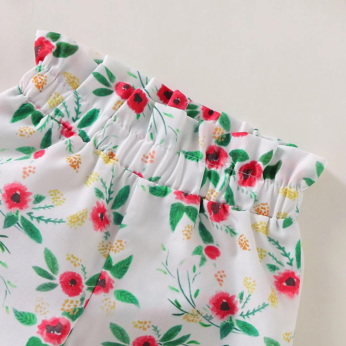 Осенняя одежда в американском стиле Одежда для маленьких девочек вязаные топы, комбинезон, штаны с цветочным рисунком комплект одежды из 3 предметов для детей от 0 до 18 месяцев