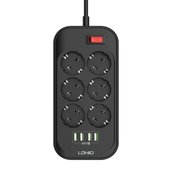 

LDNIO SE6403 4USB Phone Charger 6 EU Outlet Power Strip For universal mobile phone