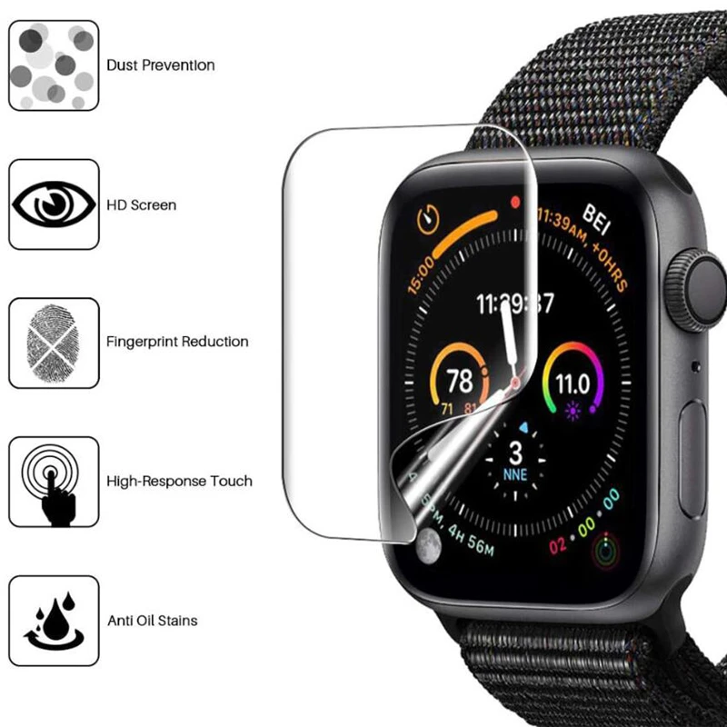 Мягкая защитная пленка из ТПУ для Apple Watch Series 6 SE 4 5 40 мм 44 3 шт.|Защитные стёкла и