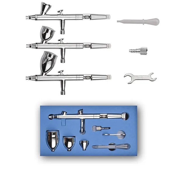 Airbrush Kit Аэрограф Двойного Действия Набор 0,5 мм Игла Аэрограф Макияж пистолет краска для тела дизайн ногтей аэрограф краска ing SP183TG03 - Цвет: Airbrush Kit
