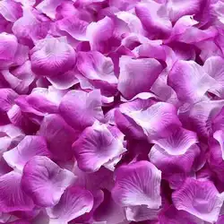 Vibrant Artificial Silk Rose Petals for Romantic Wedding and Event Decoration (Purple white)