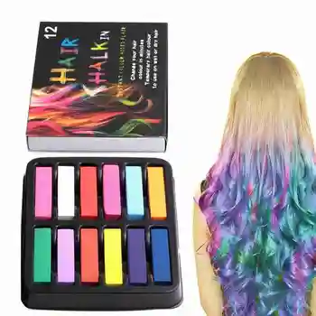 

6/12pcs Temporary Hair Color Chalk Non-toxic Salon Kit Women Girls Washable Pastels Chalk Dye Pigment Tools For Hair Styling