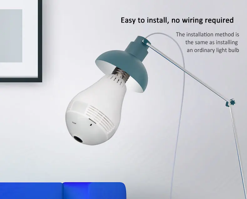 INQMEGA 960P панорамная лампа 360 градусов IP камера беспроводная WiFi "рыбий глаз" объектив HD лампа камера Внутренняя безопасность жилища камера