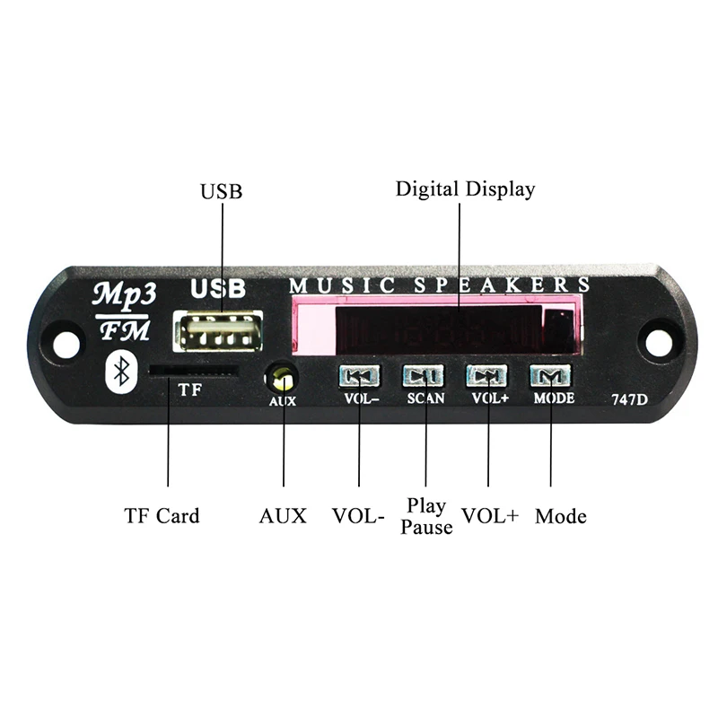 MP3 Bluetooth декодер доска автомобильный аудио плеер FM радио TF USB 3,5 мм AUX модуль Автомобильный MP3 декодирование динамик аксессуары с пультом дистанционного управления