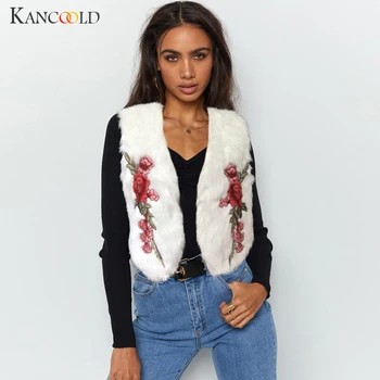 

KANCOOLD coats Winter Womens Warm Short Faux Fur Outerwear Jacket Sleeveless Vest Parka new woman coats and jackets 2019AUG20