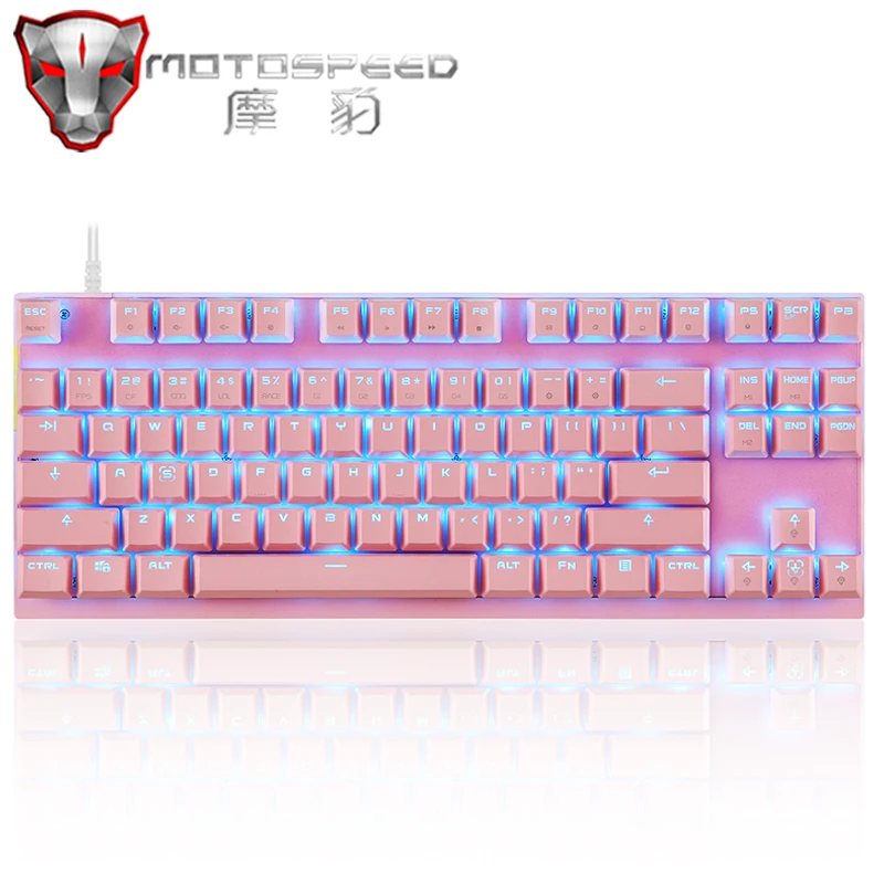 Original Motospeed K82 Gaming Mechanical Keyboard RGB LED Backlight USB Wired 87 Key English/Russian Keyboard For Computer Gamer