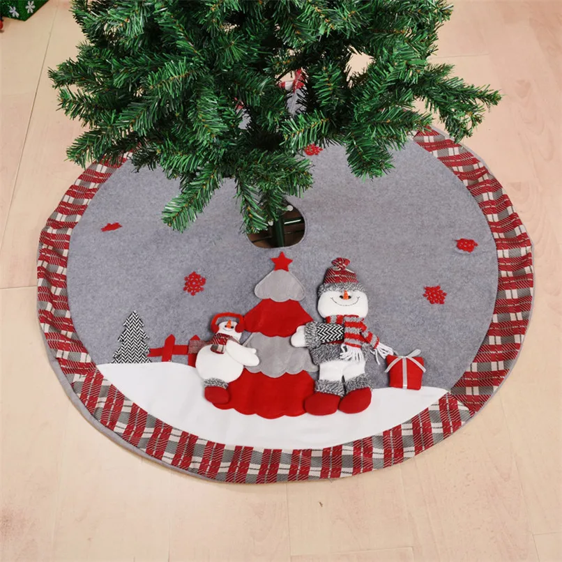 Новогоднее украшение Рождественская елка юбка круглый коврик для дерева товары для дома Санта Клаус Снеговик натальный 100 см под дерево
