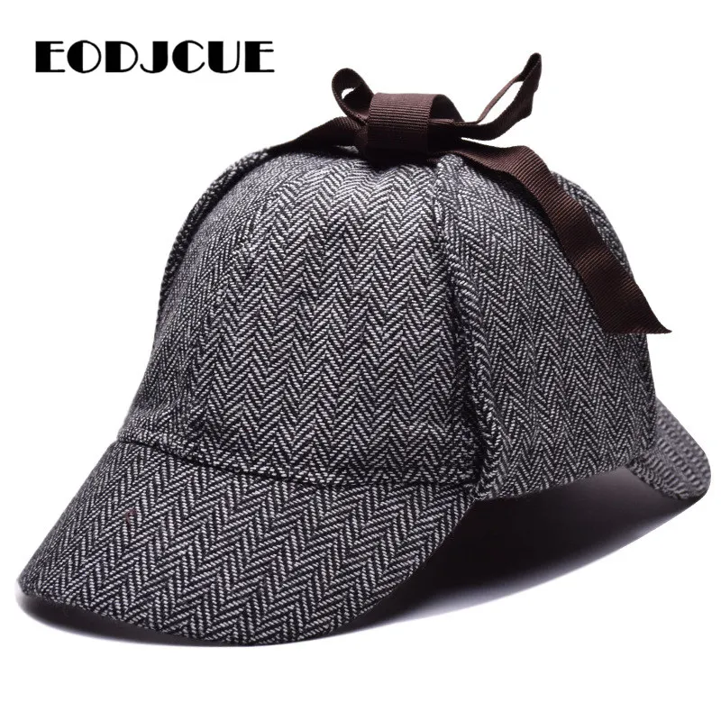 

Sherlock Holmes Detective Beret Hat Unisex Cosplay Accessories berets Men Women Two Brims hat peaky blinder casquette