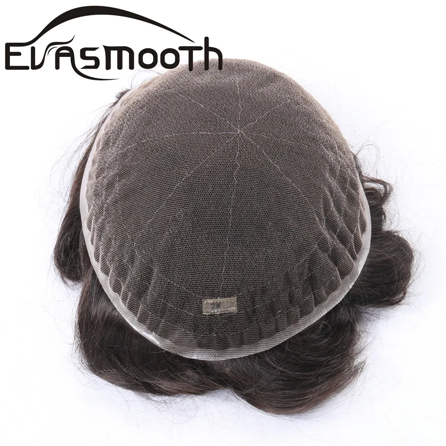 Peluca de cabello humano con Base de encaje suizo para hombre, peluquín de pelo humano frontal, peluca de cabello Real, sistema de reemplazo de cabello Natural