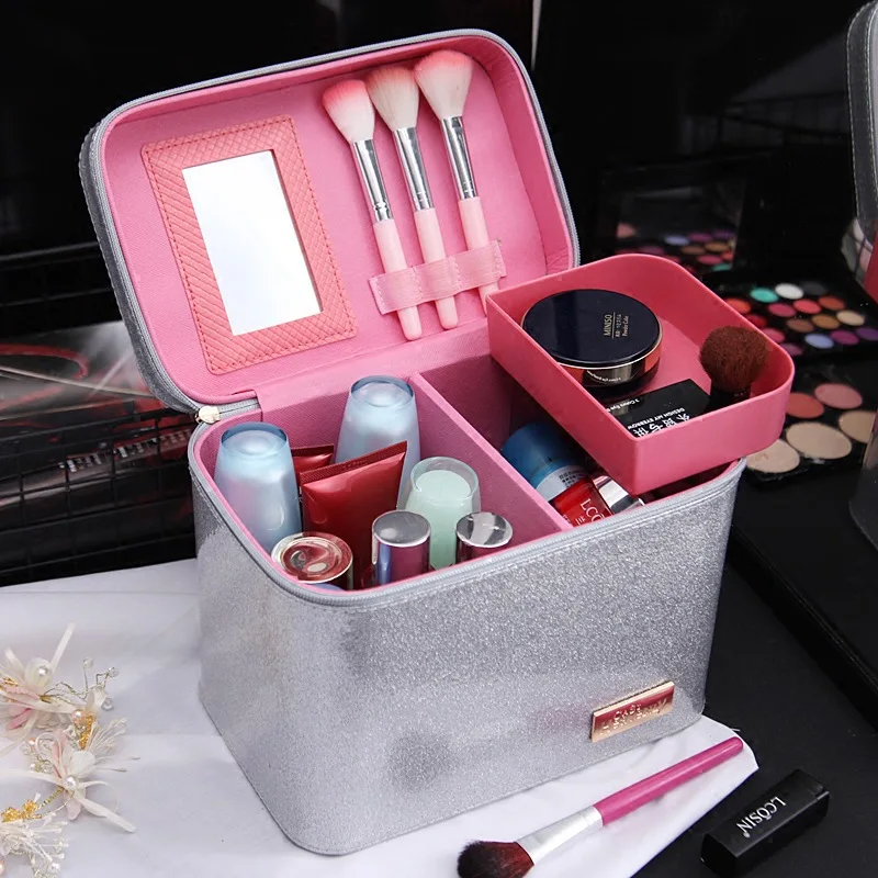 Make up Сумка love многофункциональная большая емкость Модные Яркие Кожаные макияж мешок водонепроницаемый путешествия практичная сумка для хранения