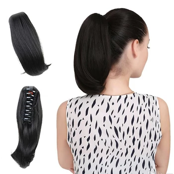 

LUPU Straight 6 ”Short Ponytail Clip In Hairpiece Claw Pony tail Synthetic high temperature Hair Extensions For Girls