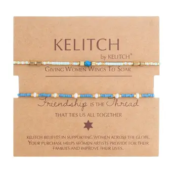 

KELITCH 2PCS-Set Miyuki Seed Beaded String Bracelets Wristband Bohemian Tribal Strand Wrap Bracelets Jewelry Femme