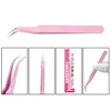 1Pc Stainless Steel Eyelash Extension Tweezers Curved Straight Lashes Tweezer Non-magnetic Eyelashes Nail Makeup Tools Wholesale 2