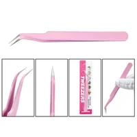 1Pc Stainless Steel Eyelash Extension Tweezers Curved Straight Lashes Tweezer Non-magnetic Eyelashes Nail Makeup Tools Wholesale 2