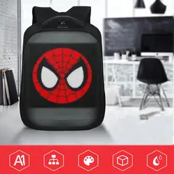 Himiss tela de exibição led mochila andando publicidade luz saco wi fi controle remoto ao ar livre mochila publicidade diy mochila