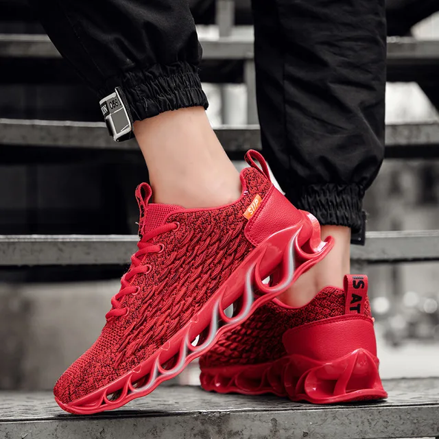 $US $58.99 Mens Running Shoes 2021 New Style Mesh Breathable Knife Edge Fish Scale Lace-up Men's Shoes Students Sneakers Walking Footwear