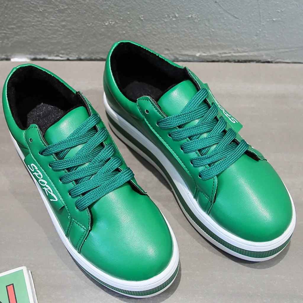 SAGACE парусиновая обувь на высокой платформе; женские осенние модные повседневные кроссовки на толстой подошве; женская обувь для отдыха зеленого цвета