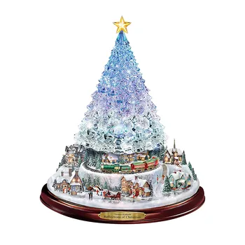 

Christmas Tree Rotating Sculpture Train Decorations Paste Window Paste Stickers Festival 3D Wall Stickers Home Decor New Year
