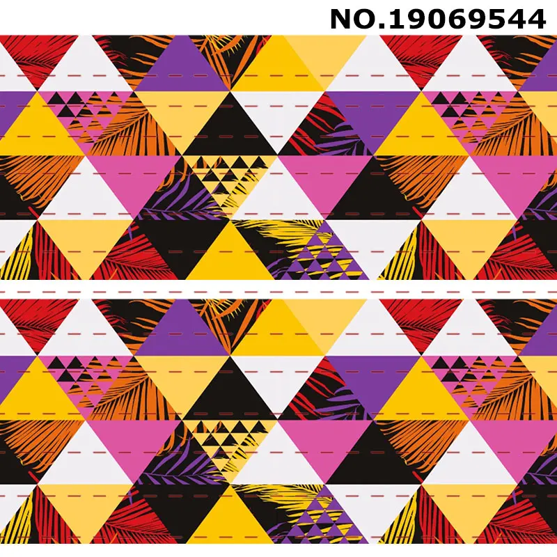 19069544 10 ярдов-разные размеры-лента Grosgrain-принт с геометрическим узором/19069544-9558 - Color: 19069544