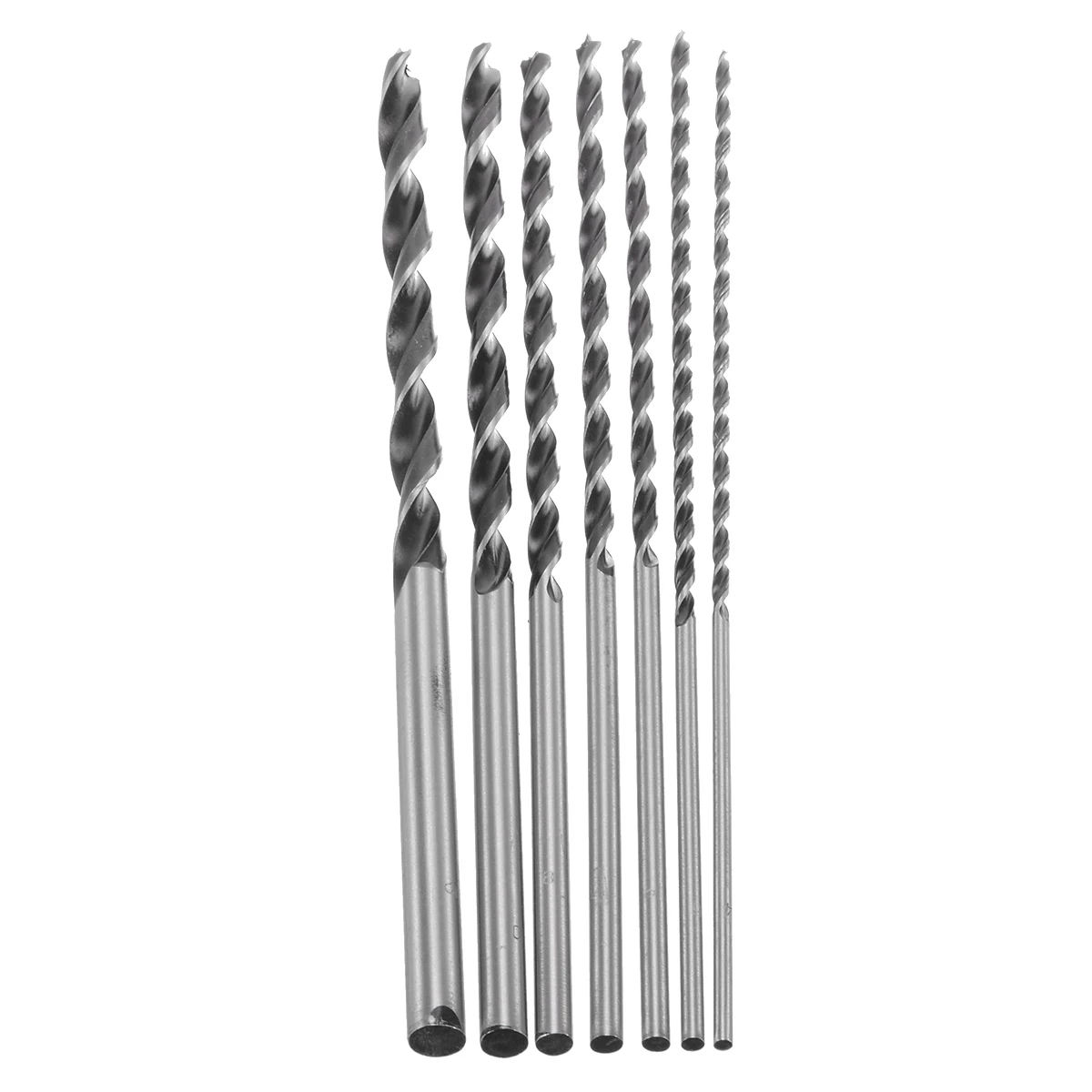 7Pcs Woodworking Extra Long Drill Bit Set 4-12mm Center Punch Hole Saw Drill Bits DIY Power Tool Accessories High Carbon Steel