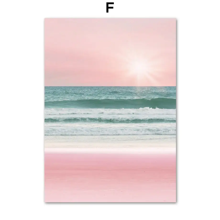 Pink-Beach-Flamingo-Palm-Tree-Surfboard-Wall-Art-Canvas-Painting-Nordic-Posters-And-Prints-Wall-Pictures (8)