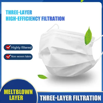 

In stock Mouth Masks 3-layer Anti-Dust Disposable Mascarillas Non Woven Meltblown Cloth Masks Elastic Ear Loop Face Mouth Mask