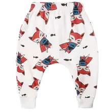 Детские штаны-шаровары для мальчиков и девочек на осень-зиму с принтом животных хлопковые брюки длинные леггинсы