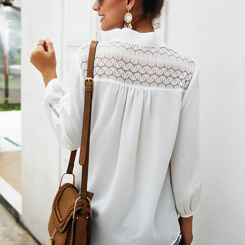 Colysmo Boho Цветочные Кружева Летние блузки для женщин с длинным рукавом выдалбливают Повседневная пляжная рубашка Harajuku Femme белые топы свободная одежда