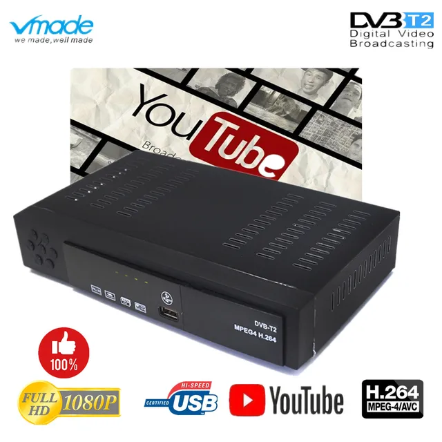 $US $20.15  Free Shipping DVB T2 Digital terrestrial TV Receiver DVB T2 H.264 Decoder full HD 1080P receptor Su