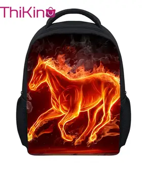 

Crazy Horse Pattern Preschool Backpack for Boys Fire Design Cool Animals Schoolbags Mochila Boys